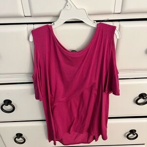 Old Navy Fuchsia Cold Shoulder Blouse